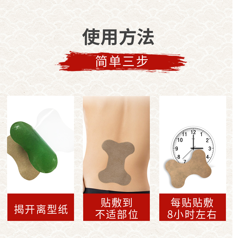 艾草腰椎貼怎么貼，使用說明，艾腰貼的位置圖